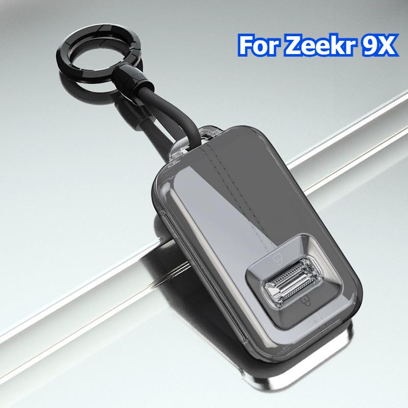 For Geely Zeekr 9X Car Key Fob Cover Transparent Case Soft Tpu Car Key Case Bag Buckle Key Fob Shell Protector Car Accessories