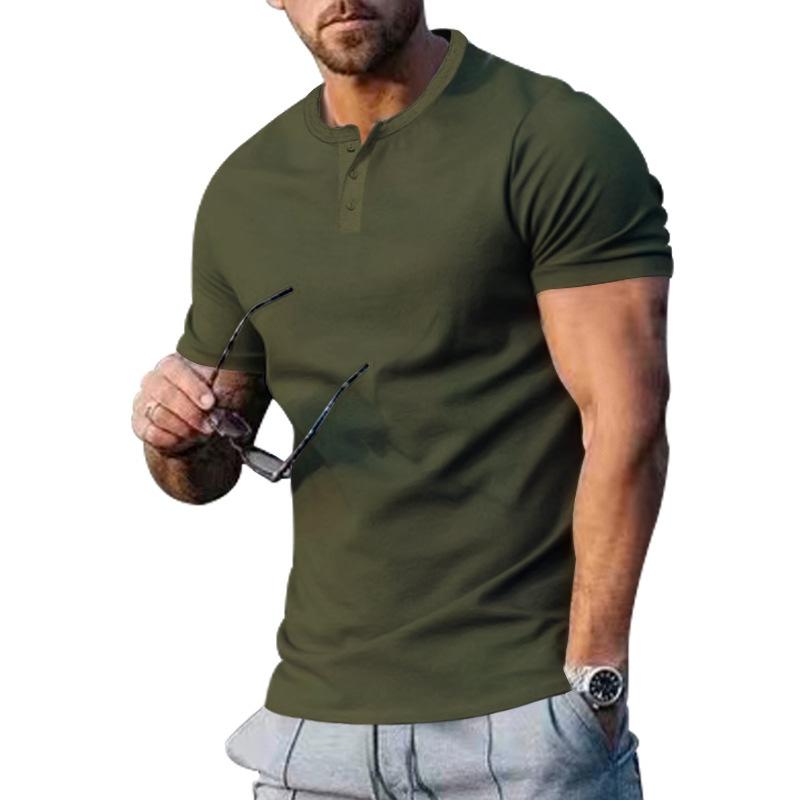 Sommer Neues Herren Kurzarm Rundhals Herren Slim Sportlich Lässig Halbarm T-Shirt Herren