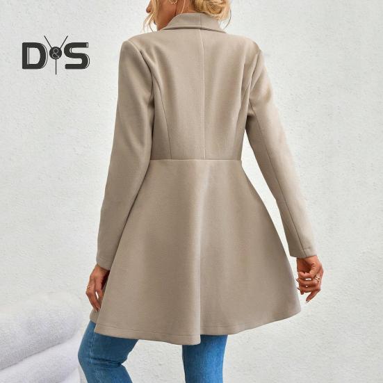 Damen Mittellanger Mantel, Winddichter Mantel mit Reverskragen für Damen, Warme, Stilvolle Oberbekleidung für Frühling und Herbst