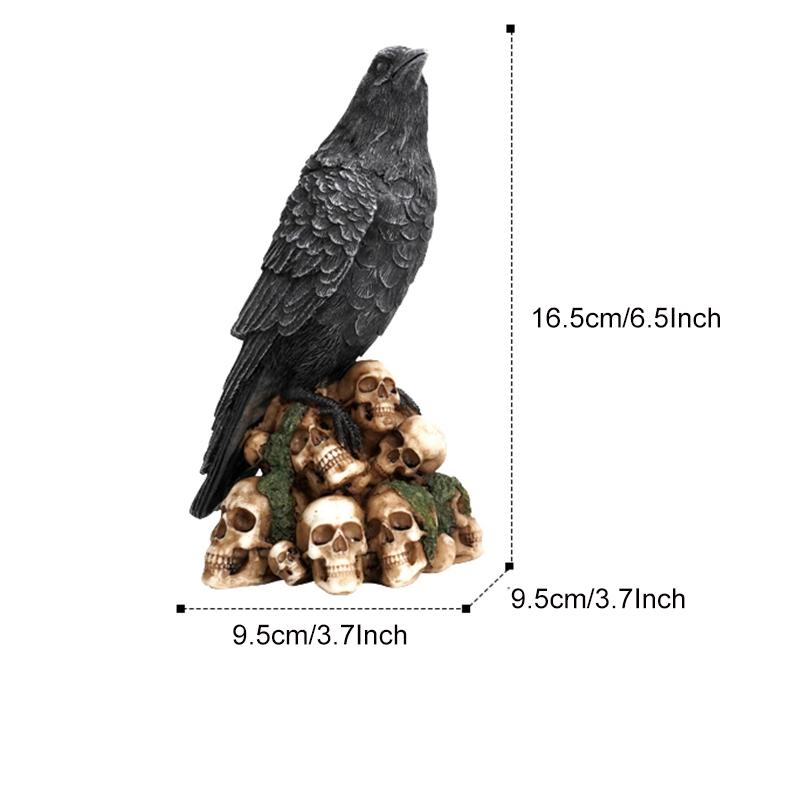 

Скульптура из смоляного черепа, статуэтка ворона, черная кошка, креативная настольная фигурка черепа, домашний офис, декор, подарок