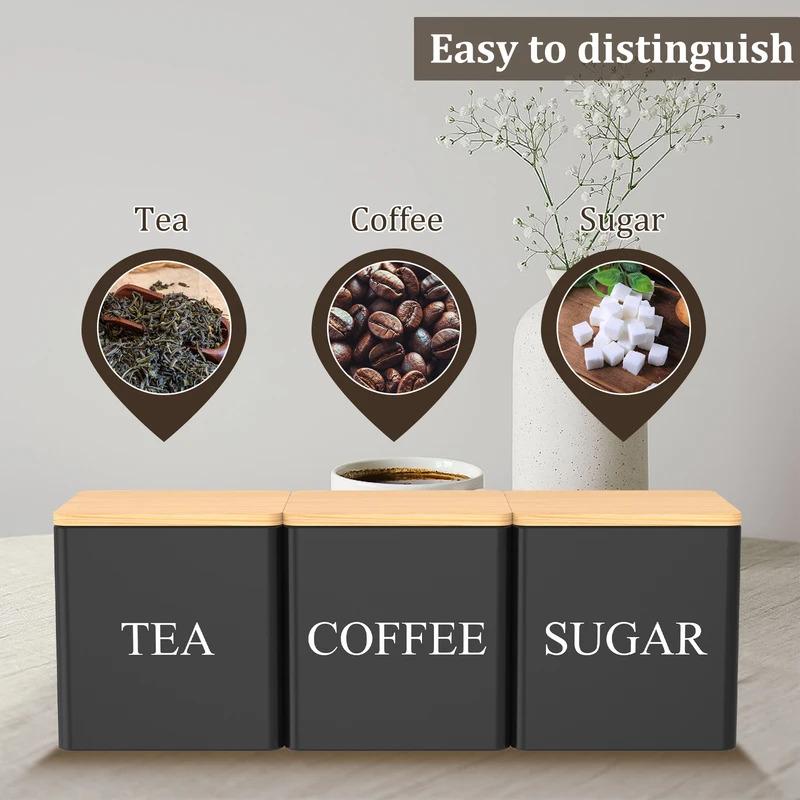 3pcs Coffee Bean Storage Tea Candy Cans, Perfect for Bar Supplies