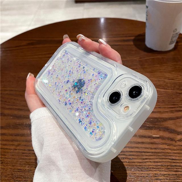 Funda de teléfono con lentejuelas epoxi y brillo degradado para Iphone 14 Pro Max 13 11 12 Pro Max 14 Plus, funda transparente de silicona a prueba de golpes