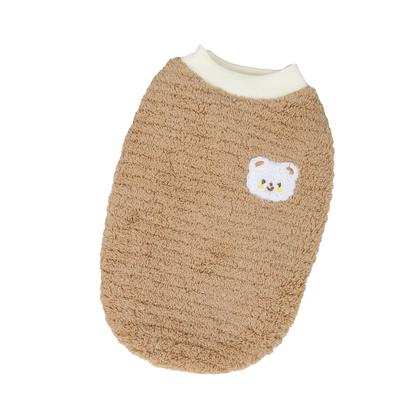 Dog Plush Vest Soft Comfortable Breathable Dog Warm Plush Sweater Jacket Clothes for Daily Outdoor Light Brown L