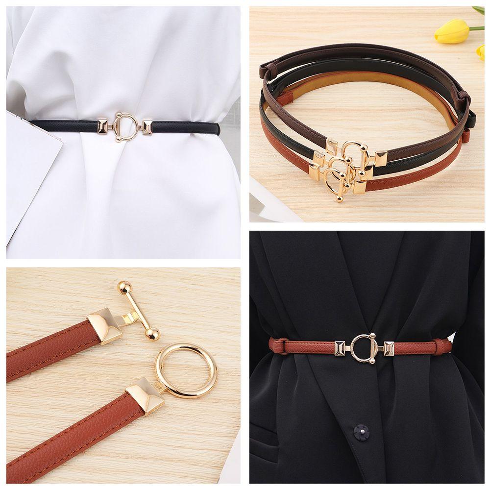 

Металевий гачок Пряжка Декоративні ремені Поясні ремені Поясний ремінь Тонкий ремінь Шкіряний ремінь чорний