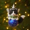 Christmas Animal Ornament 2D Acrylic Wildlife On Ball Hanging Ornaments for Winter Xmas Tree Home Party Decor