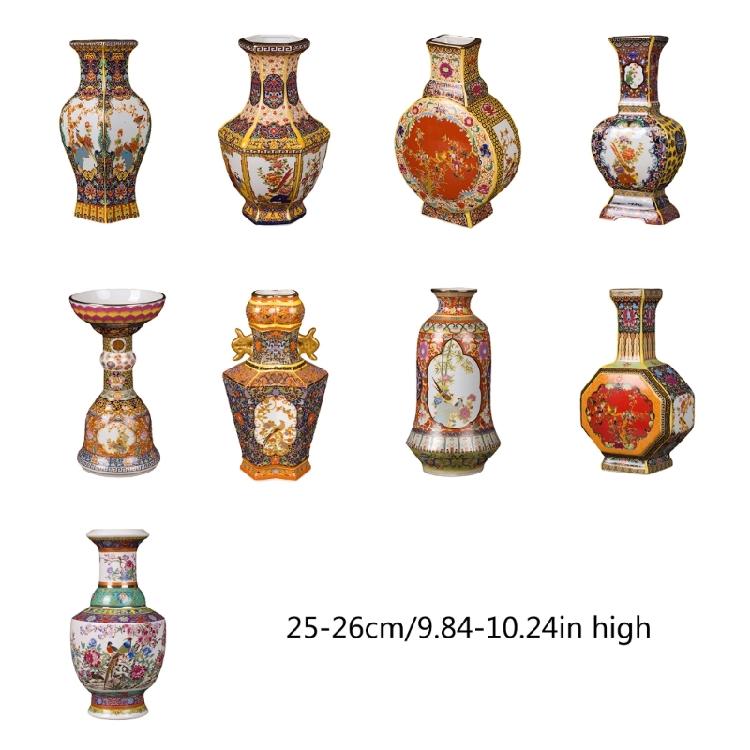Elegant Chinese Ceramic Craft with Enamel Detailing Desk Ornament for Home Decoration and Gift Giving