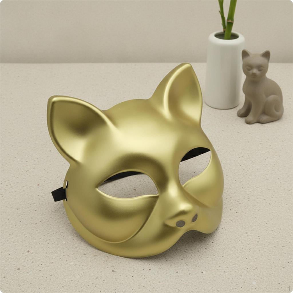 Cat Half HalfFace Covering Enigmatic Masquerade Face Cute for Cosplayers, Kids,