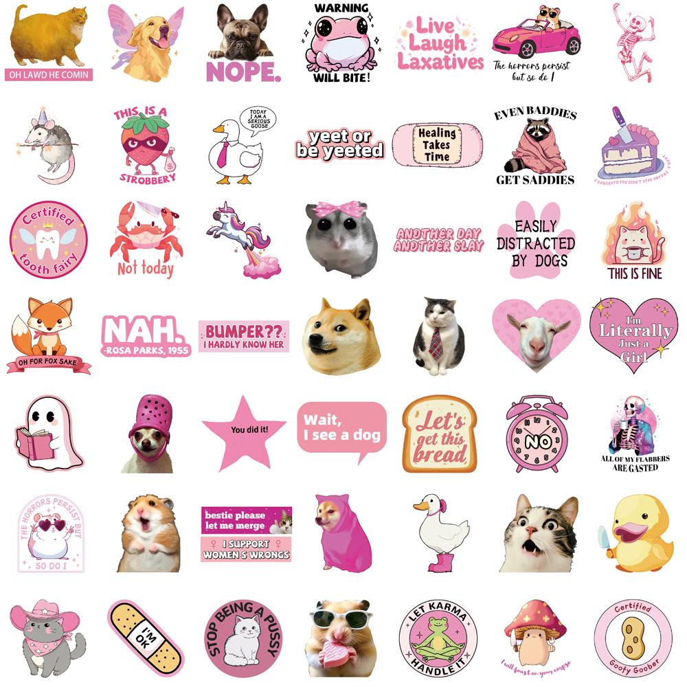50/100PCS Pink Funny Sticke Coffee Personalize Coffee Laptop Luggage Waterproof Bicycle Motorcycle Water Bottle Dormitory