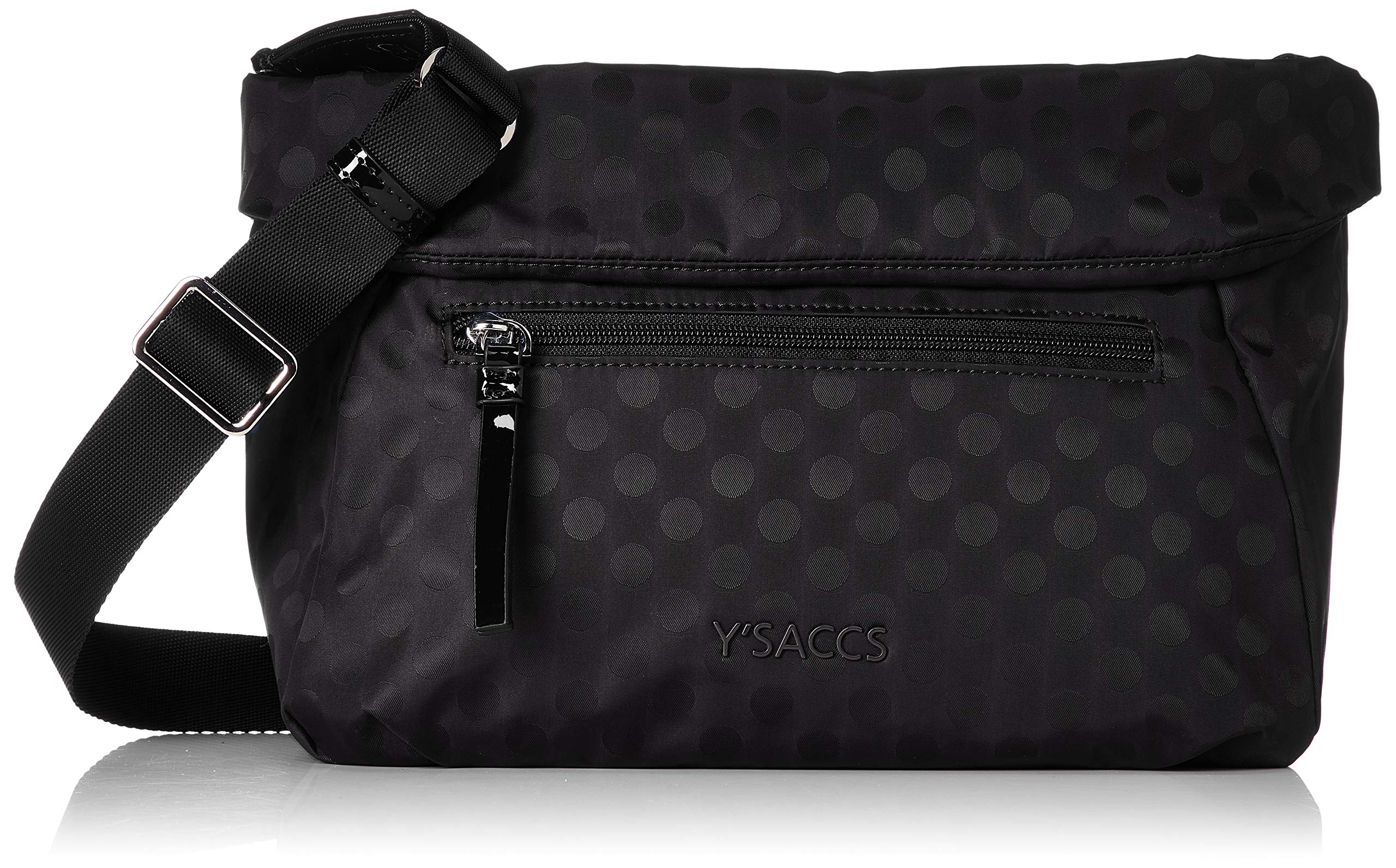 

Izak Polka Dots Fold-Over Shoulder Bag Y92-11-01 Black