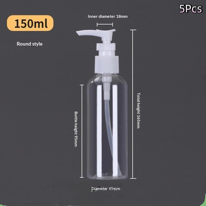 Empty Plastic Shampoo Lotion Pump Bottle Food Grade Safe Leakproof Dispenser for Home Bathroom Travel Use