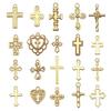 Vintage Kc Gold Love Cross Alloy Pendant Diy Bracelet Beaded Jewelry Accessories