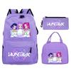 Kpop Peripheral Printing Student Schoolbag Large Capacity Casual Backpack Three-Piece Set
