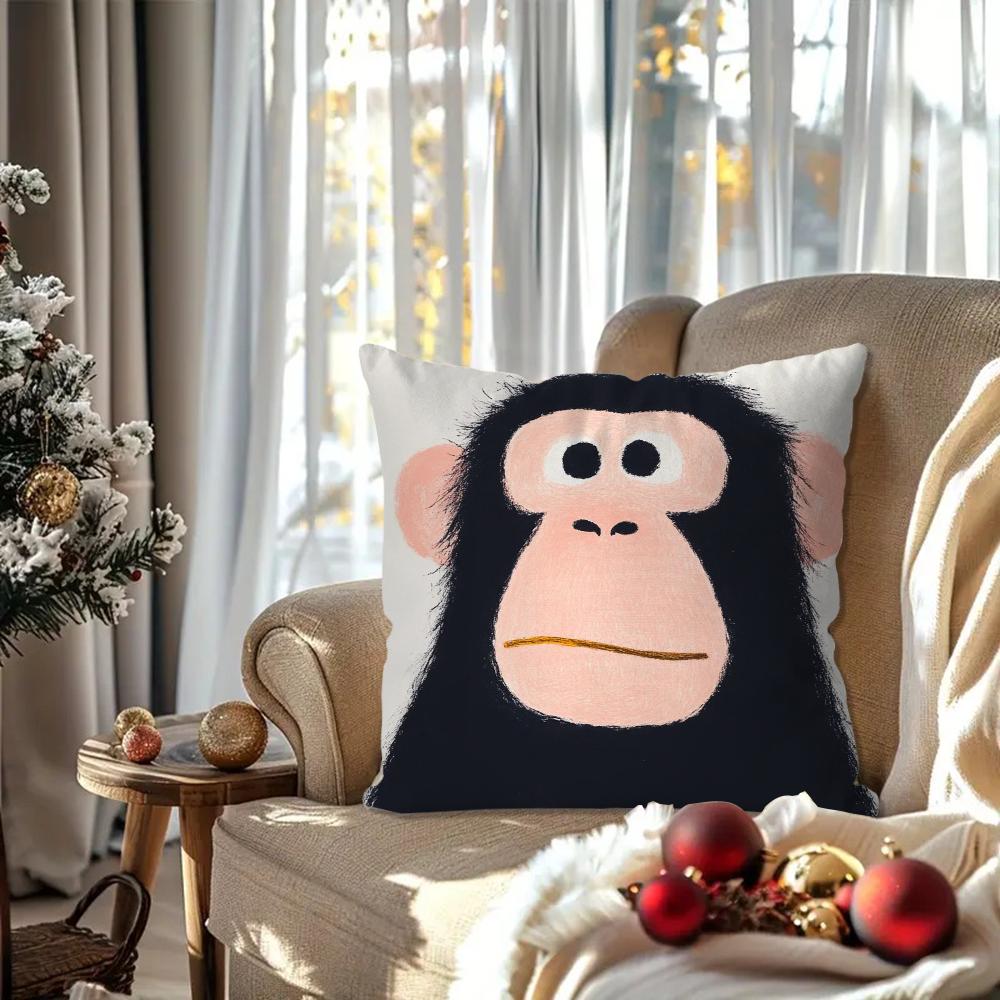 

G-Gorilla Creative Cartoon Animation Pillow Case Square Pillow Bedroom Sofa Leisure ComfortCar Living Room Home Decoration 40X40 16x16Inch