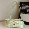 Sweet Bow Lace Ribbon Women Shoulder Bags Plaid Elegant Ladies Underarm Pillow Bag Large Capacity Portable Girls Phone Handbags