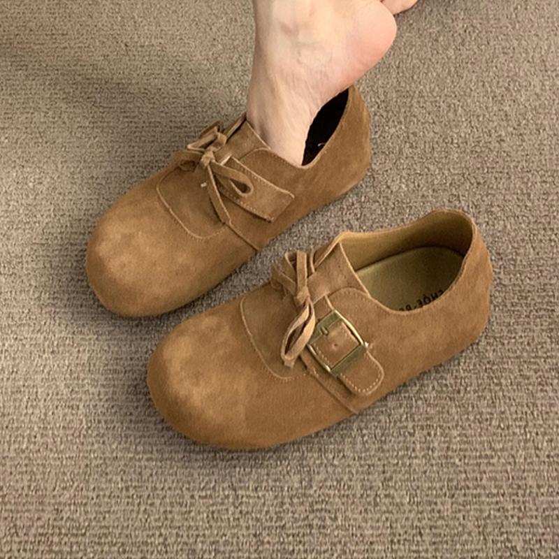 

Балетки Женские Лоферы Обувь Замшевая На шнуровке Дизайнерская обувь Удобные Кроссовки 2025 Осень Повседневная Ходьба Платье Chaussure Femme 40