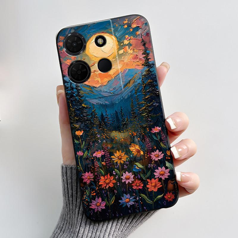 For TCL 503 K33 T513Z K32 T513W Case Luxury Cute Love Rabbit Funny Black Matte Soft Silicone Back Cover Shockproof Phone Case