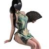 Sexy Chinese Cheongsam Cosplay Uniform Pearl Bodycon Mini Dress Temptation Qipao Dress Halloween Night Clubwear Erotic Lingerie