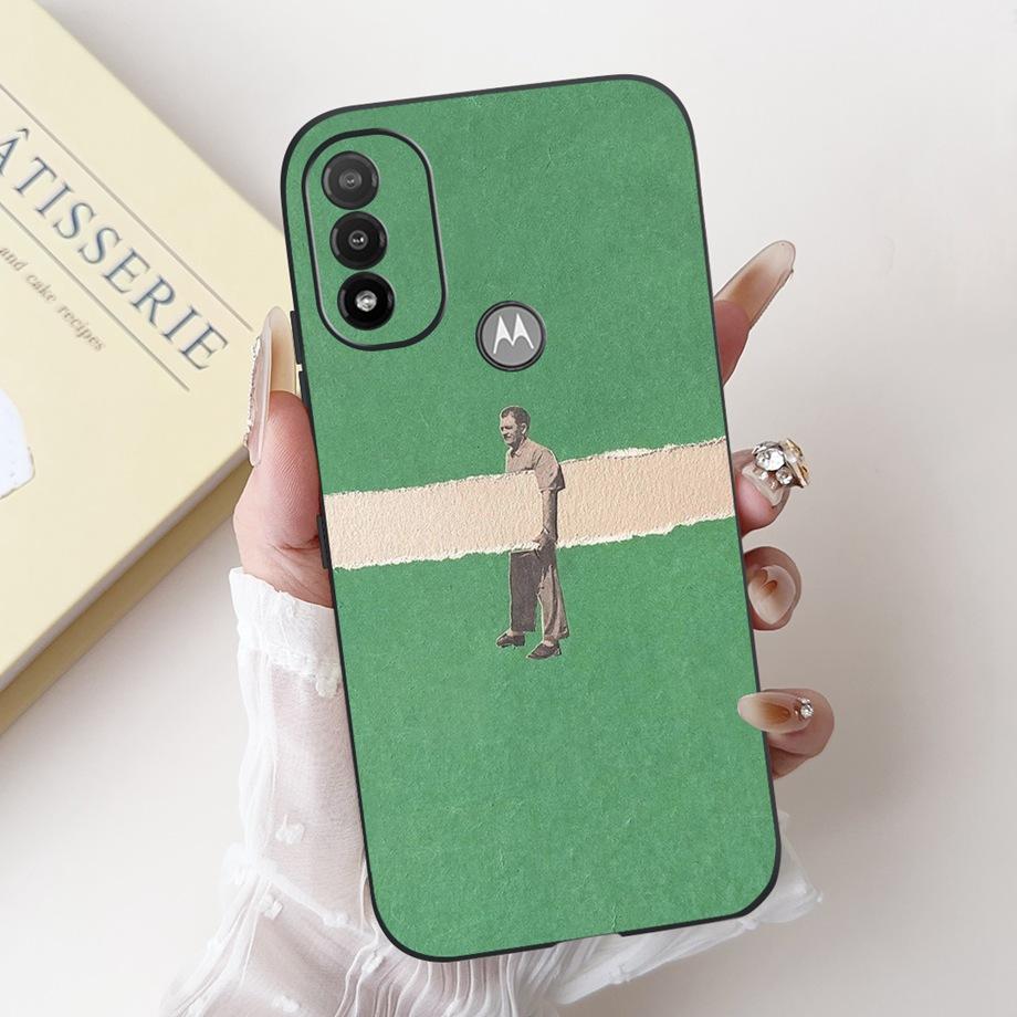 For Motorola Moto E20 E30 E40 E22 E22s E22i Phone Case Back Cover Soft Matte Silicone Slim Fundas Lovely Panda Rabbit Flower