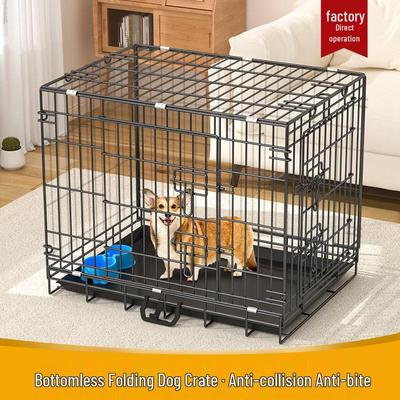 Thickened Wire Folding Dog Cage for Large and Medium Pets