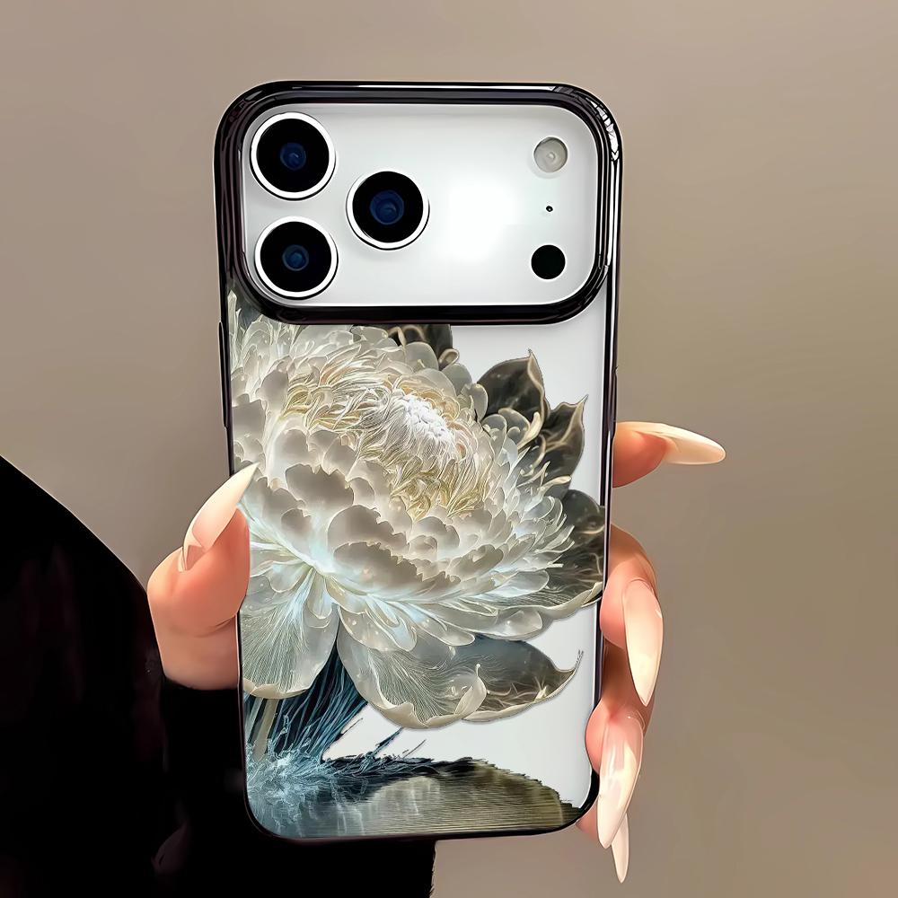 Large White Pure Flower Stars Case For IPhone 17 16 14 13 12 Mini 11 15 Pro Max X XR 13Pro 17 Air Anti-drop Airbag Cover Funda