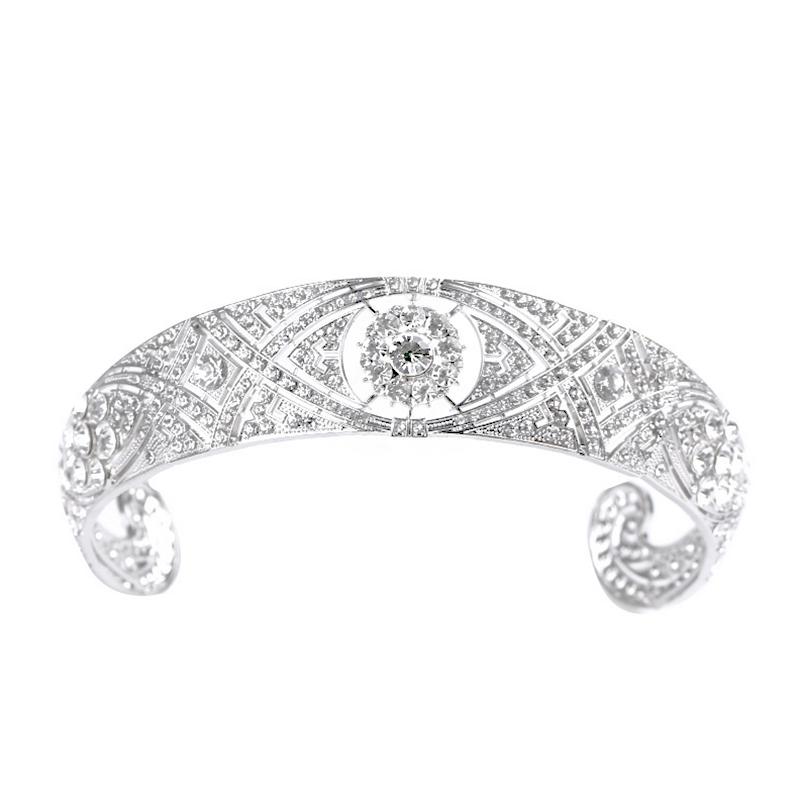 1Pc Crystal Hair Band Wedding Beautiful Alloy Silver Crown Rhinestone Bridal Tiara