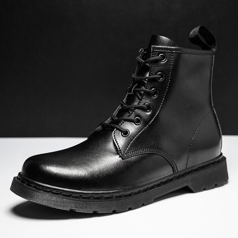 Mens Plus Size 47 British Style Couple Boots Casual Round Head Trend Motorcycle Boots Autumn Shoes