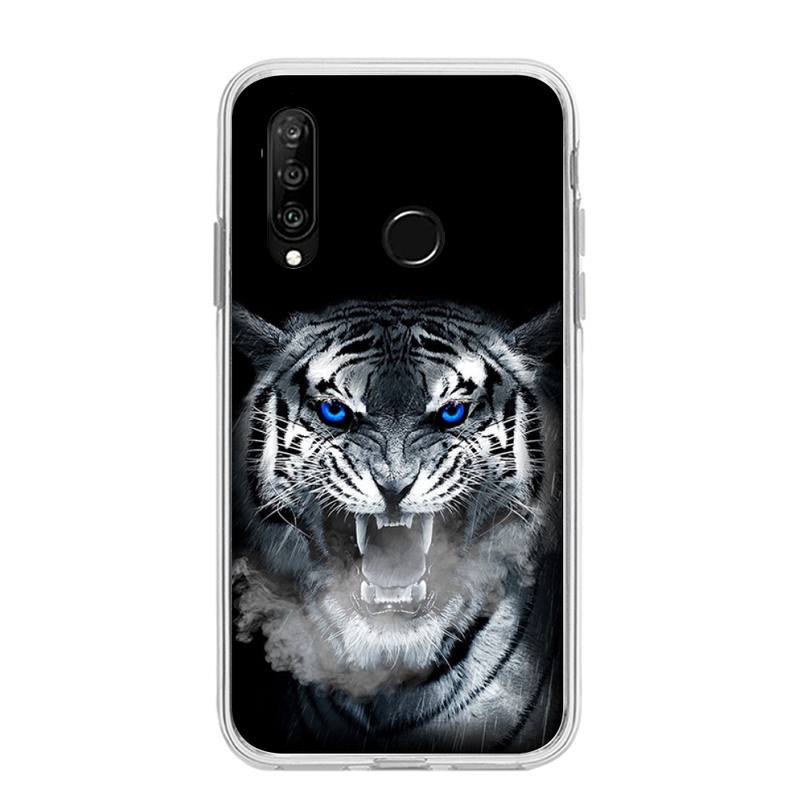 Husă de Telefon Tigru la Modă Pentru Huawei P20 P40 Lite P30 Pro P Smart 2019 Nova 3e 6 Se Husă Moale Transparentă din Silicon