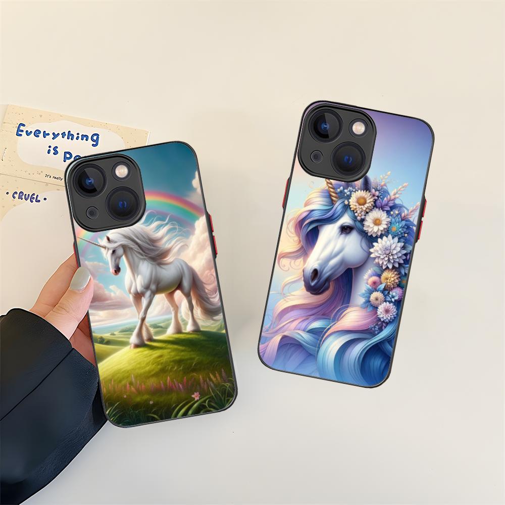 Fantasy Unicorn Mobile Phone Case for iPhone 17 16 15 14 13 12 11 X XR XS 8 7 Air Pro Max Plus Mini Colorful Silicone Cover