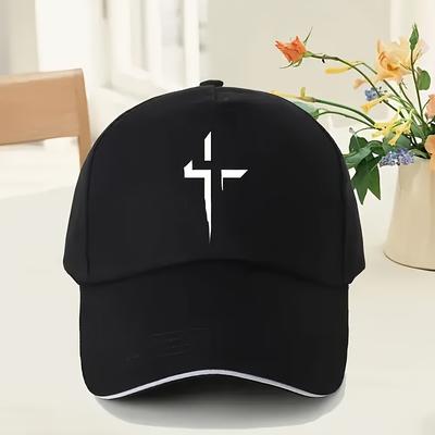 1 Casquette de Baseball Blanche pour Homme avec Logo Croix Chapeau de Soleil Élégant pour l'Extérieur Randonnée Voyage et Usage Quotidien Couvre-chef Décontracté