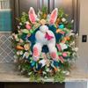 Hängande Dekor Dörrkransar Blommig Kanin Dörrskylt Hängande Ornament Påskfest Tillbehör