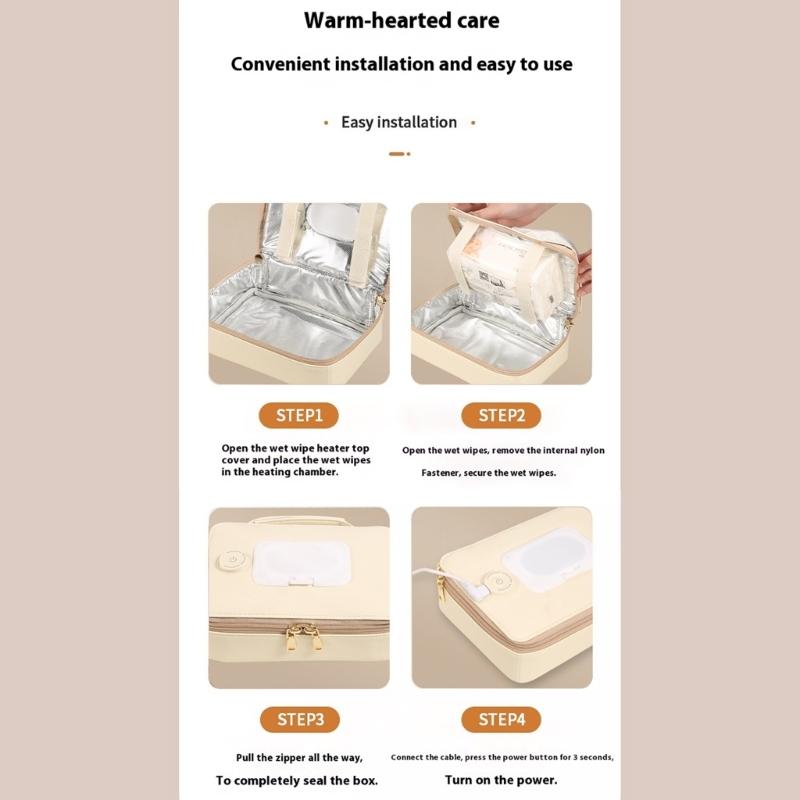 Intelligent Heating Container Box For Baby Wet Wipes Feature 3 Heating Modes and Compact Travel Daily Use