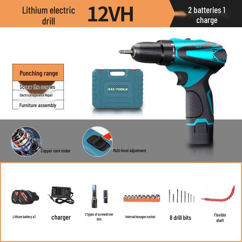 Rechargeable Lithium Battery Multi-Function Handheld Drill and Electric Screwdriver