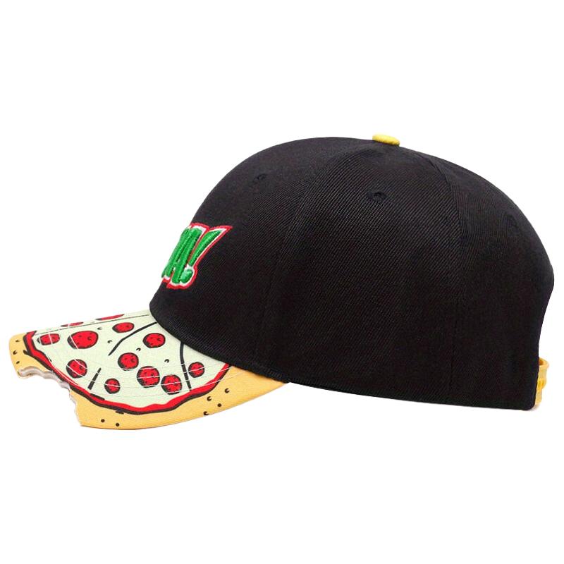 

Pizza Embroidered Cap Adjustable Hip Hop Baseball Cap For Adult Outdoor Sun Hat