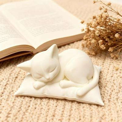 Sleeping Cat Statue Ornament On The Pillow, Pillow Style Sleeping Posture Cat Sculpture, Designed Specifically for Cat Lovers