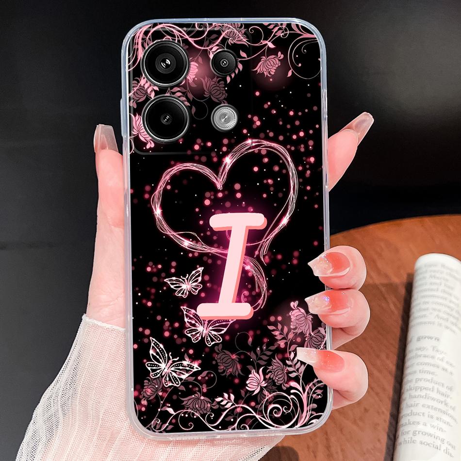 

For Xiaomi Poco X6 X5 Pro 5G Phone Case Butterfly Letters Lightweight Soft TPU Transparent Silicone Shell For Poco X 6 X 5 Funda Poco X5&Transparent