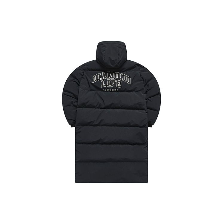 Fila Fusion Logo Print Fashion Warm Long Down Jacket Men Outerwear Deep-Black T11M242906F-BK