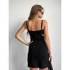 European and American Ladies Dress Cut Out Black Slip Dress French Cinched Short Dress Silm Sexy Waist-Controlled Skirt 25 New Arrival