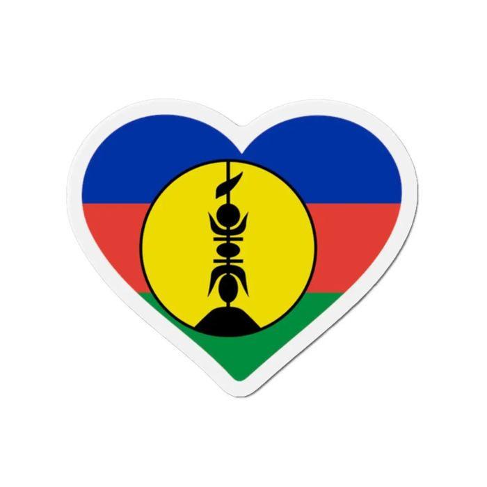 Aimant Coeur Drapeau Nouvelle-Calédonie - Multicolore - 10 cm - 50 pièces - Résine synthétique