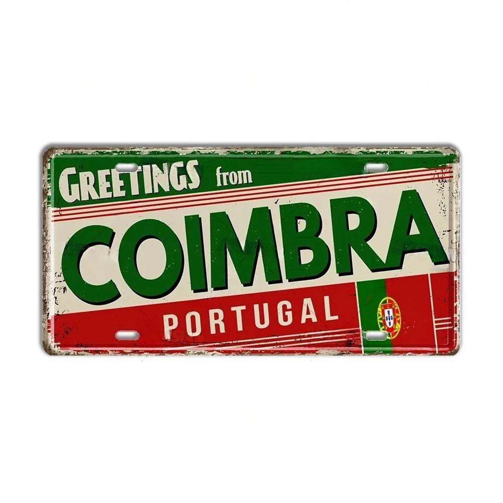 Placa de metal Turquia Portugal Placa de licença Portugal Marco Cidade Estado Placa decorativa Garagem Clube Caverna do homem Bar Pub Decoração de parede