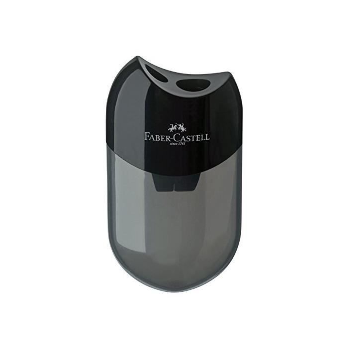 Taille-crayon double - Faber-Castell - 183500 - Lot de 12 - Noir - Plastique