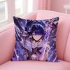 PProject Genshin Impact RRaiden Shogun Icon Cushion Cover Pillowcase Short Plush Invisible zipper Room Sofa Cushion Cover