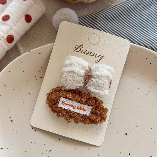 Autumn and Winter Lace Embroidery Bow Children's Hairpin Cute Girl Hair Ring Head Rope Girl Headdress Hair Accessories
