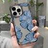 Transparent Large Hole Ink Flower Phone Case iPhone 15 Pro Max 11 12 13 16 14 Plus Silicone Shockproof Case Lens Protector Shell