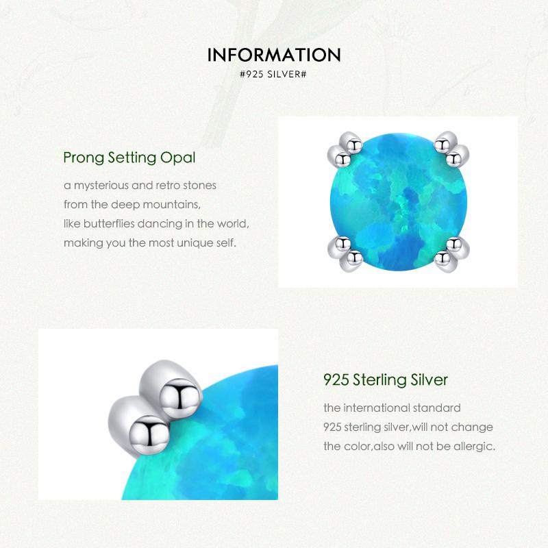 MODIAN 925 Sterling Silver Fashion Stylish Natural Opal Stud Earrings For Women Girl Fine Jewelry Anniversary Gifts Accessories
