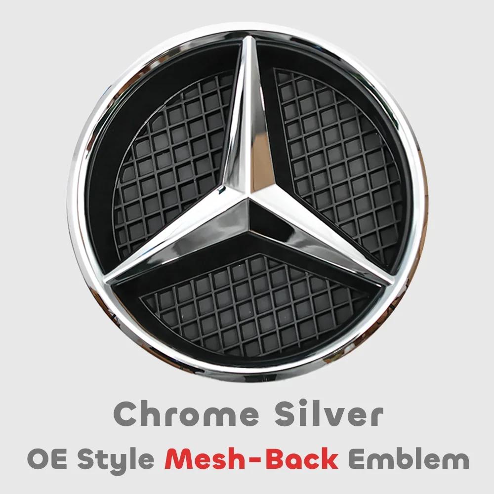 

Car Sticker ABS Chrome Silver Glossy Black Star Front Grille Decorative Badge OE Style Emblem Chrome Silver For Mercedes Benz E-