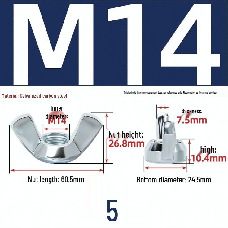Galvanized Wing, Coin, and Hand-Tightened Nuts (M3, M4, M5)