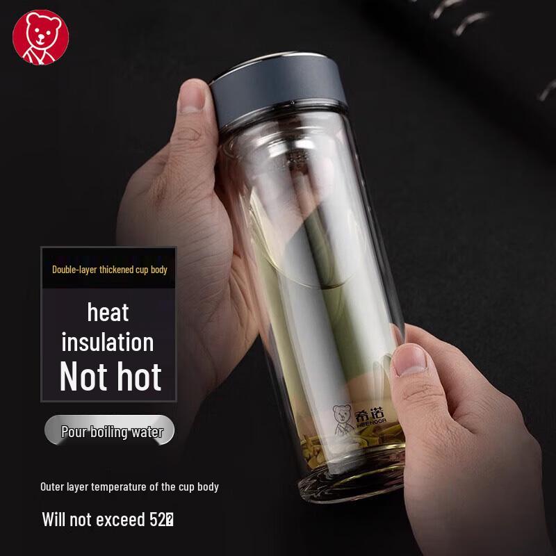 Shangqi Double-Layer Insulated Glass Water Bottle