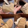 Cowhide version grape mother round head double Velcro casual shoes leather inner height increase lazy German training shoes women's Forrest Gump shoes