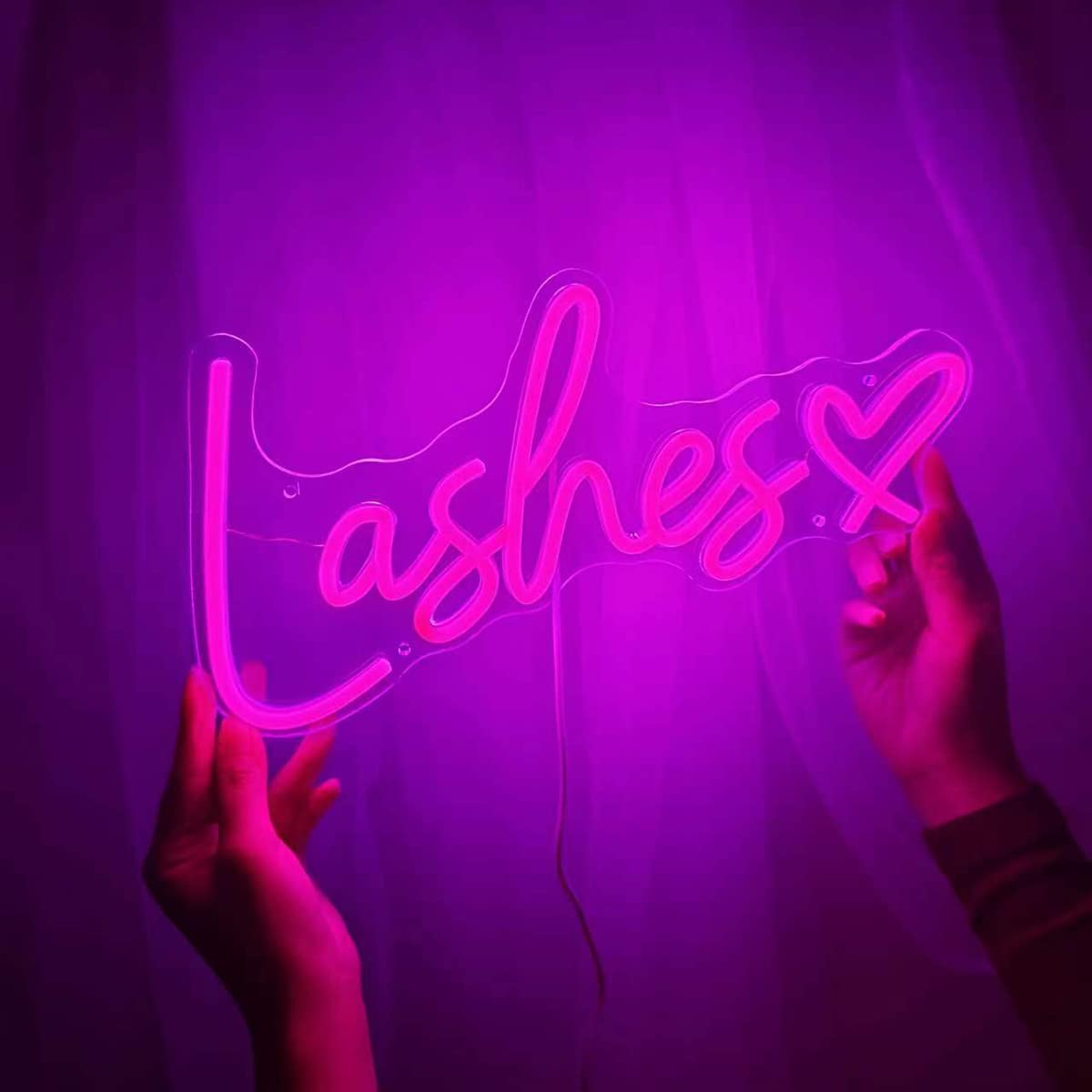 

Nail Eyelash Neon Sign for Bedroom Decoration, Unique Large Aesthetic Light, Name Neon Nightlight, Room Lighting Decor