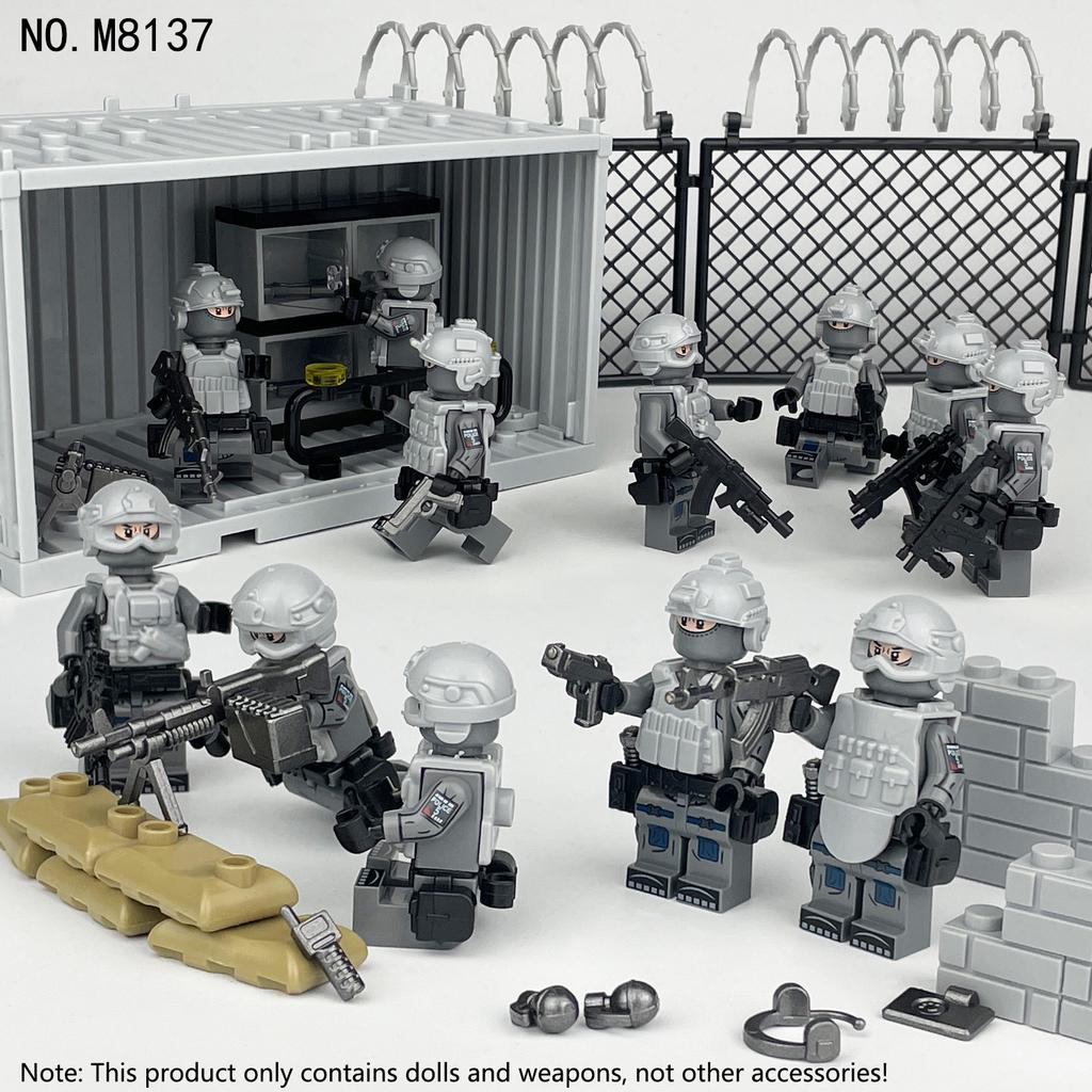 M8137 Anti-Terrorism And Riot Advance Special Forces Military Building Block Minifigures Toy 12 Bags
